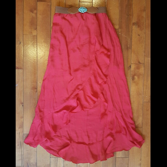 BCX Red High Low Skirt - Picture 5 of 7